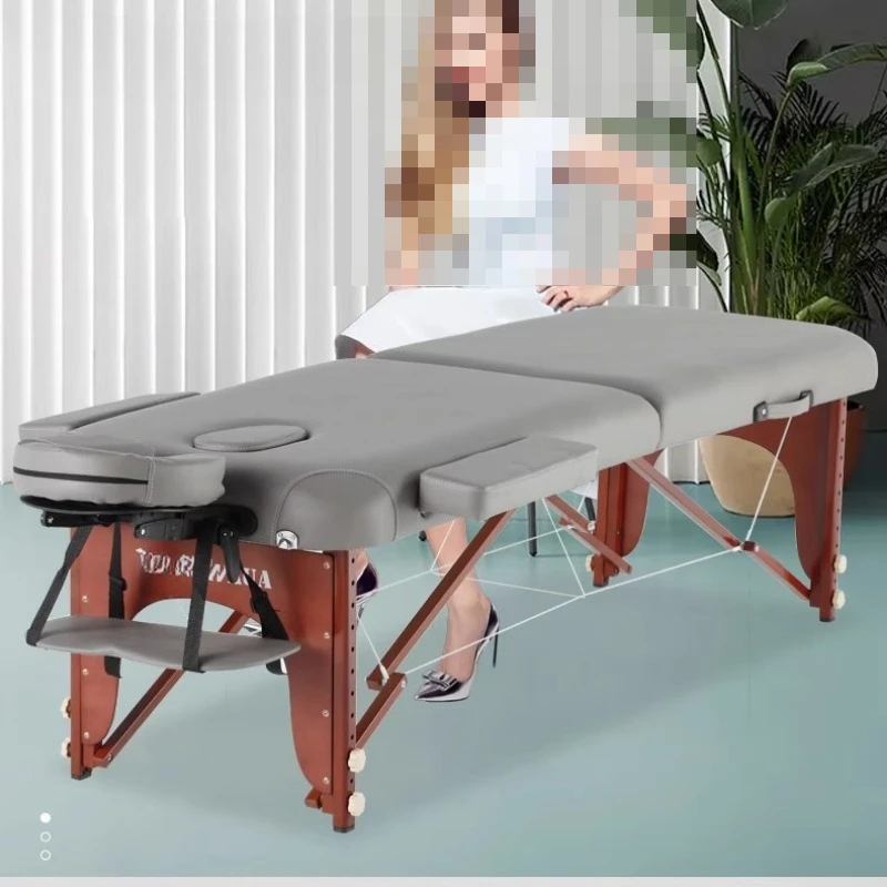 

Adjust Folding Massage Tables Portable Tattoo Pedicure Beech Wood Massage Tables Medical PU Leather Furniture Массажный Стол MH