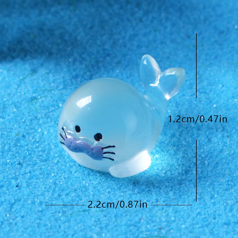 1PC Mini Luminous Whale Home Decor Landscaping Resin Crafts Glowing Crab Garden Fish Tank Miniatures Ornaments Decoration