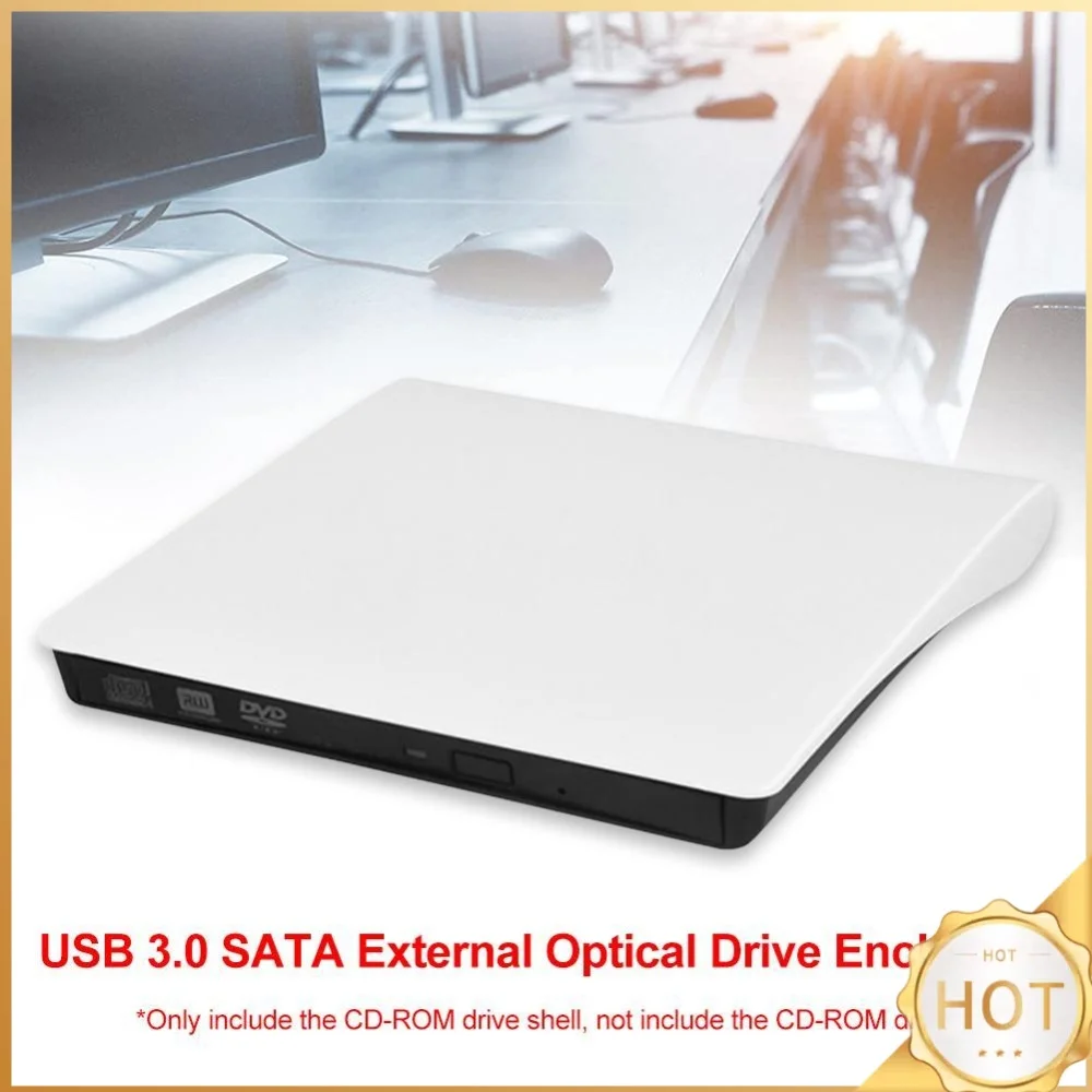 USB 3.0 DVD External Optical Drives Enclosure SATA USB External Case for Laptop Notebook without Drive