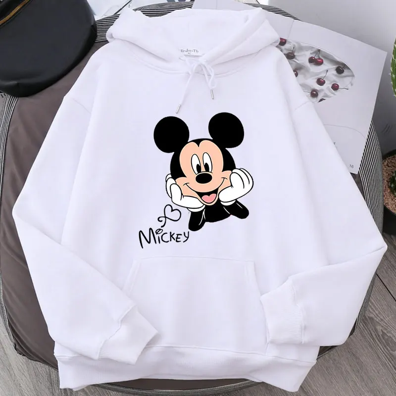 Disney Cartoon Print Sweatshirt Frauen Lustige Hip Hop Mickey Maus Druck Herbst Und Winter Mode Harajuku Stil Hoodie