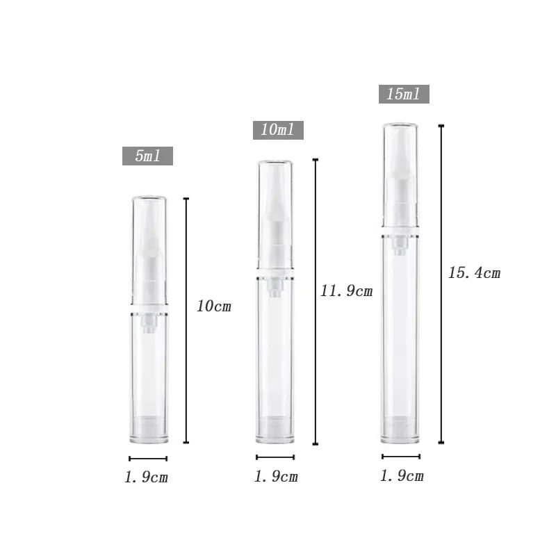 5 قطعة 5-15 مللي واضح زجاجات مضخة تفريغ المحمولة السفر جوهر عينة الحاويات الأساس العين كريم جل أنابيب فارغة أدوات ماكياج