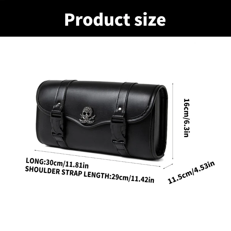 Bikers Essential PU Leather Saddlebag Motorcycle Bag Easy to Install Fork and Handlebar Storage Solution Travel Storage