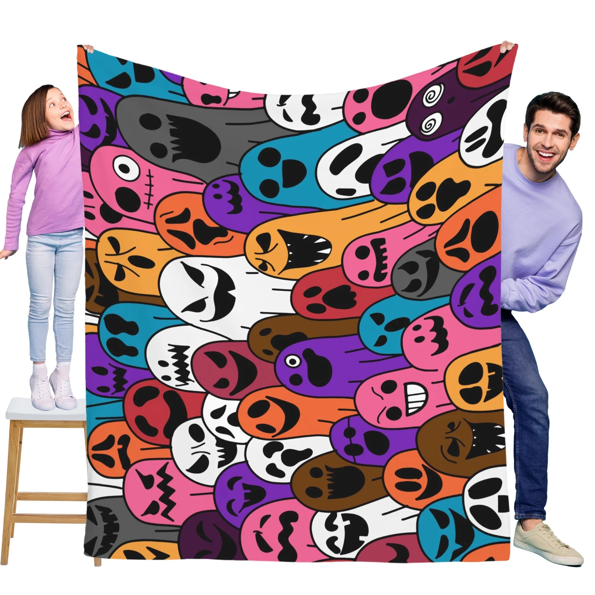 بطانية الفانيلا المرحة ناعمة ودافئة، مثالية للأرائك والأسرة والمكاتب والسفر #1