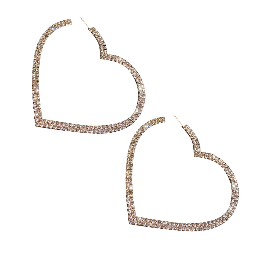 

Heart Shaped Rhinestone Earrings Durable Ear Pendants Comfortable Bride Earrings Ear Accessories Party Wedding Gifts