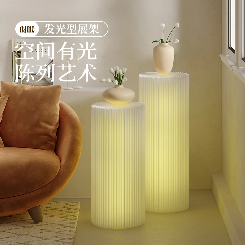 

Cylinder Display Cabinet Shelf Figure Lighting Display Shelf Cabinet Ornament Commercial Display Visualizer