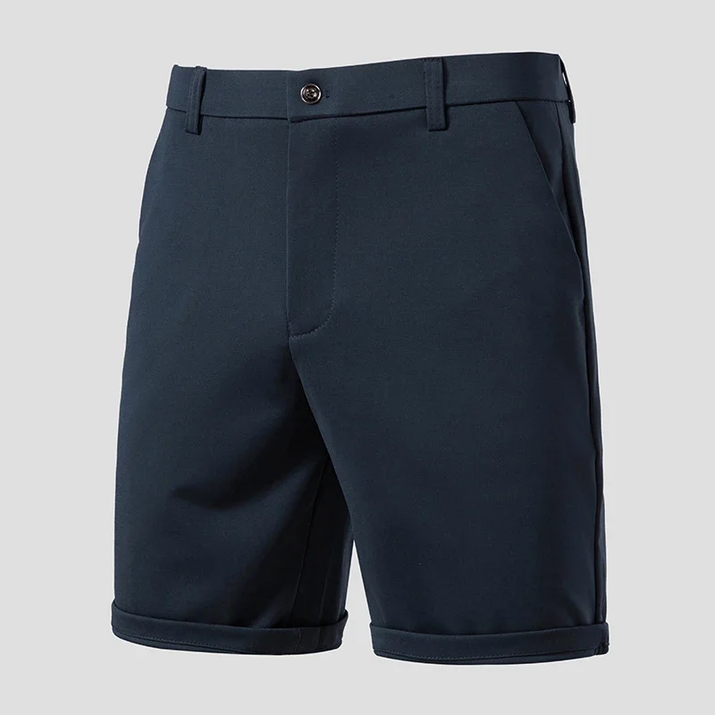 Multi Size Male Daily Knee Bottoms Wrinkle Resistant Waist Straight Cut Business Meeting Seaside Travel Wear Shorts