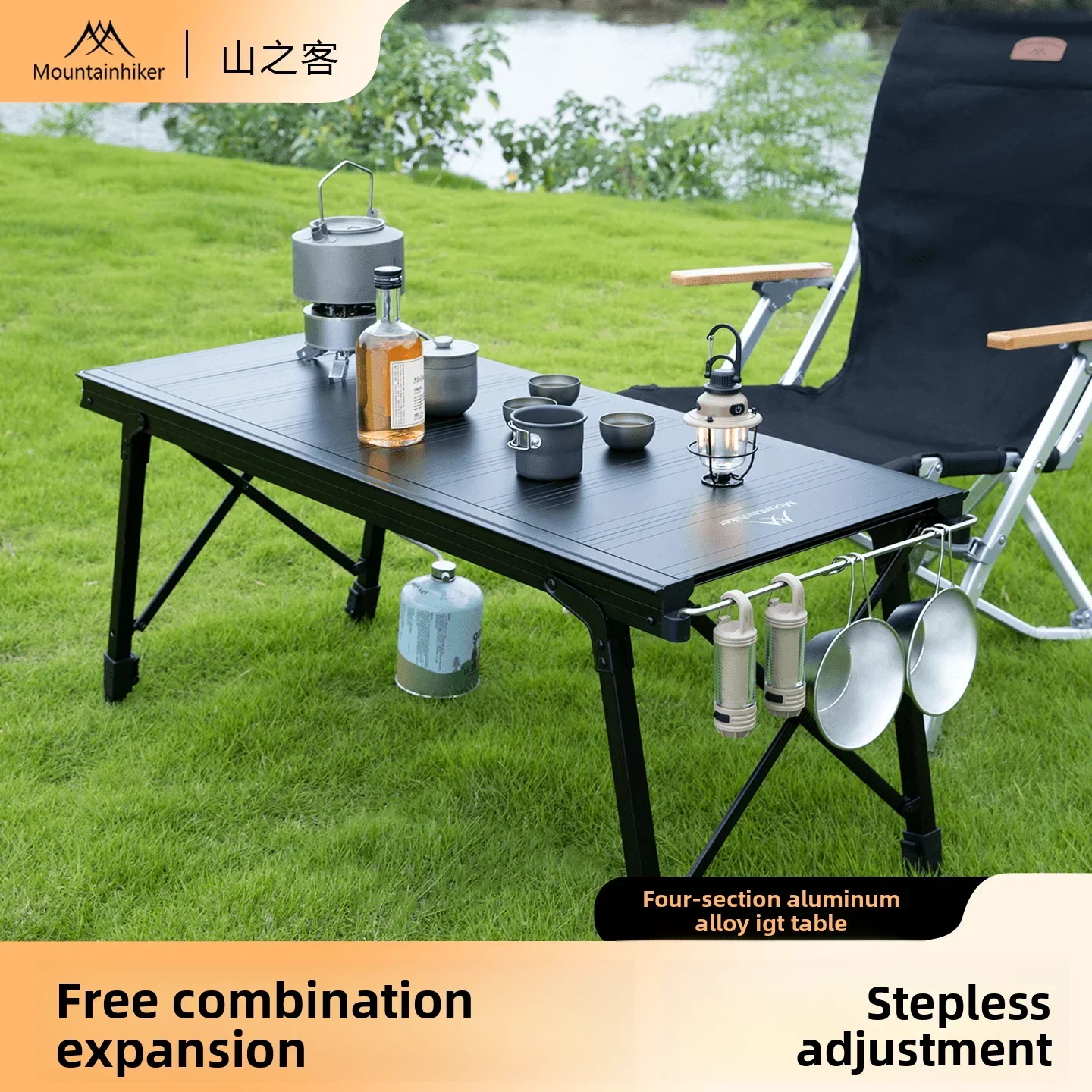 Newest ountainhiker Folding IGT Camping Lift Table,Portable Outdoor IGT Cooking System,3-5 Tables,Multi-Purpose Camping Table
