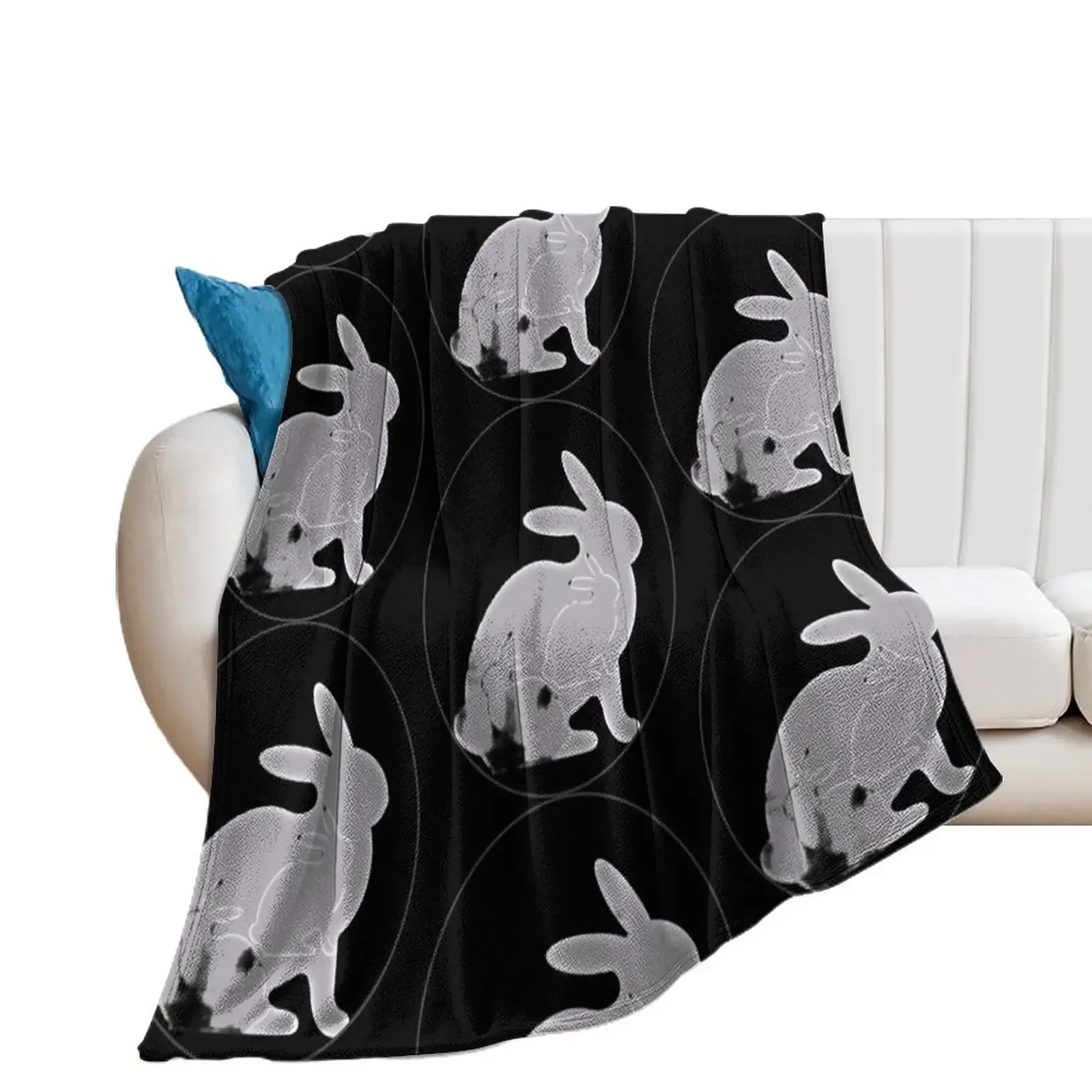 

Grunge Rabbit Triads Throw Blanket Soft warm for winter Decorative Sofa Blankets