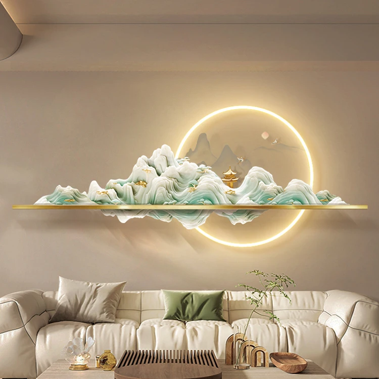 

New Arrival 3D LED Lights 3D Living Room Atmosphere Painting Luminous Decoration Hanging Sofa Background Wall LED Wall Maps For