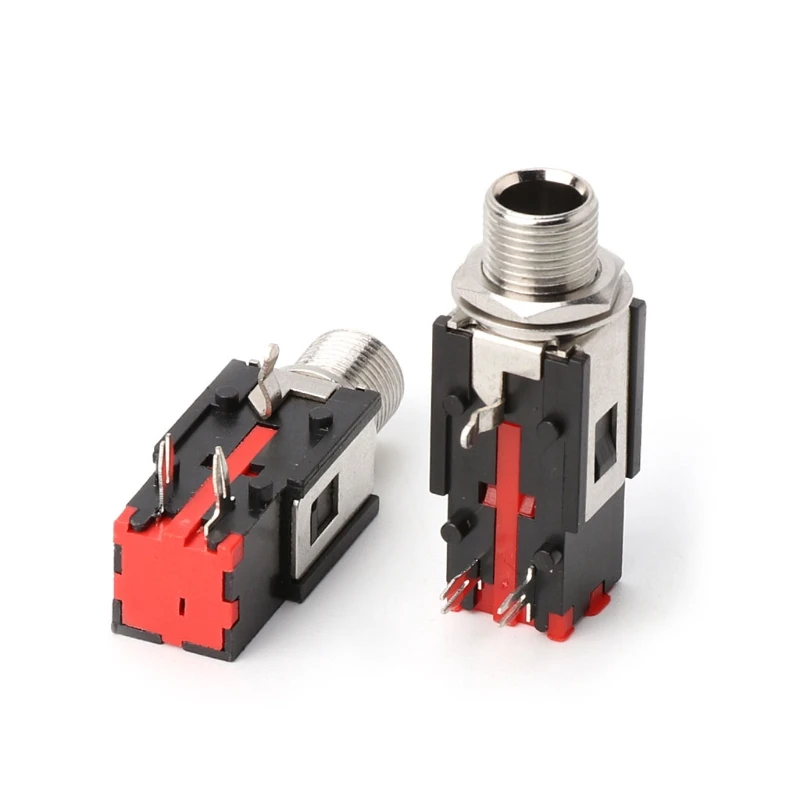 

G6DC 5PCS 6,35 мм 1/4 2PIN Женский o Стерео -телефонный разъем разъема для наушников