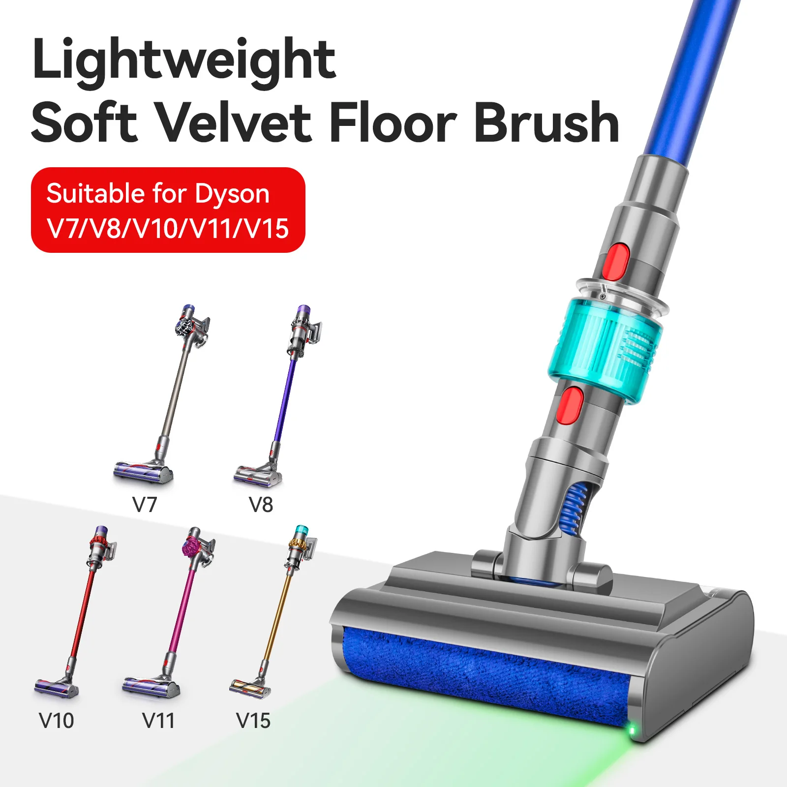 Soft Velvet Floor Brush Head For Dyson V7 V8 V10 V11 V15 Floor Scrubber Washing Mop Head Vacuum Cleaners Lightweight