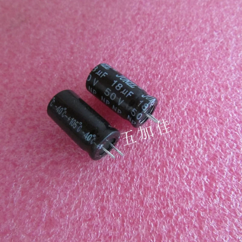 10-100pcs NP 50V18UF 105 ℃ non-polar direct insertion electrolytic capacitor 10 * 20 P; 5