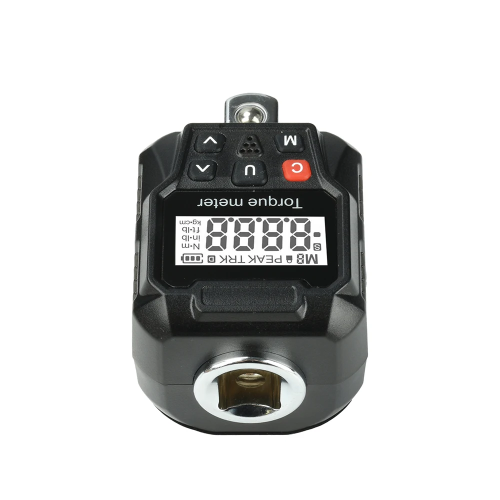 Digital Torque Meter Adapter 17-340N.m Torque Tester with LED Buzzer Alarm 4 Units Switchable for Auto Motorcycle Bicycle Repair