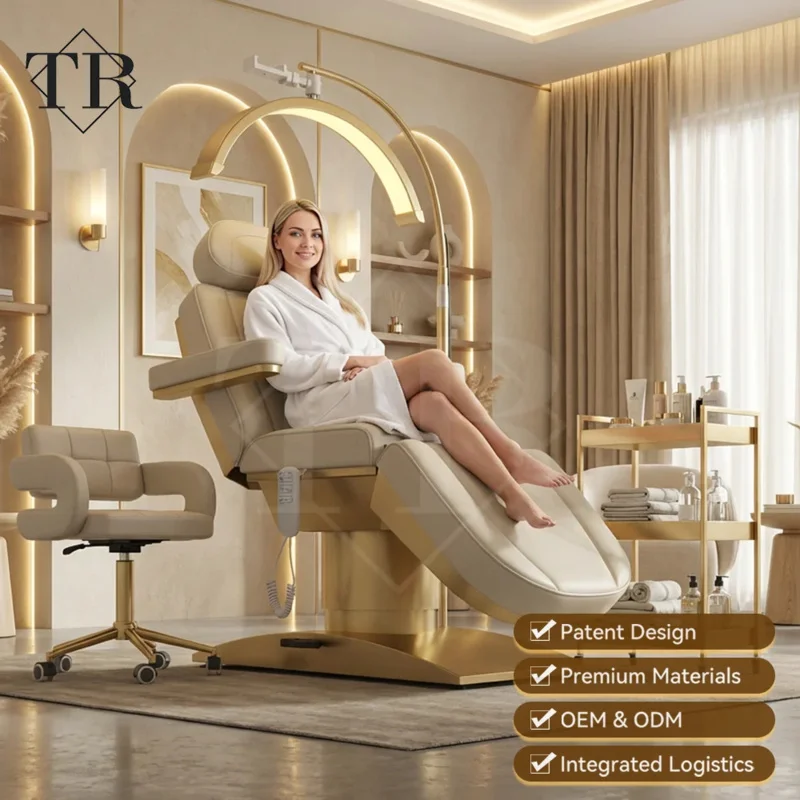 

Косметологическая кушетка-стол Turri с вращением на 360 градусов для салонов красоты и косметологии