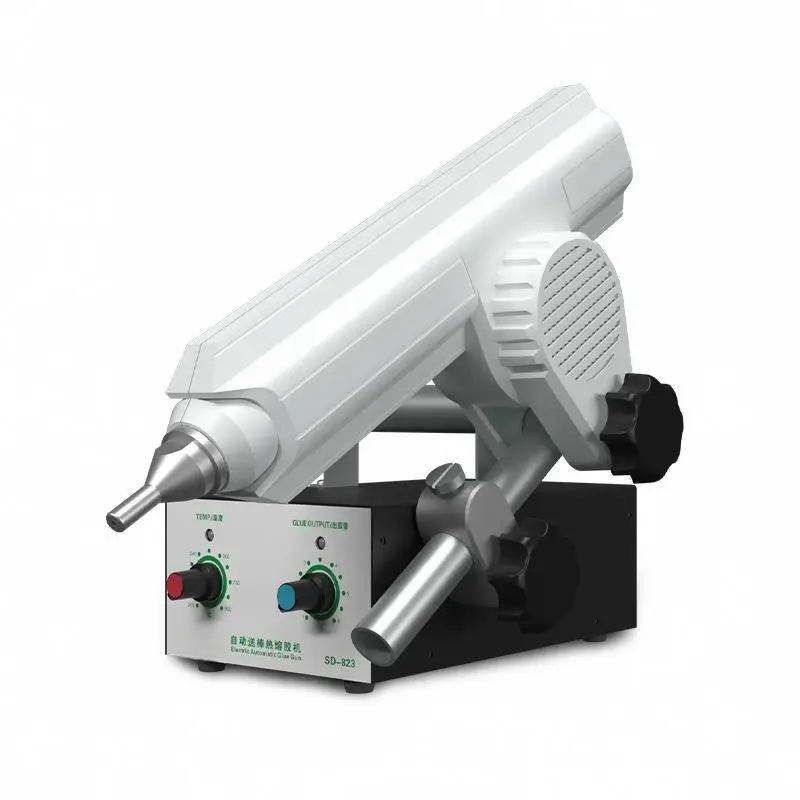 Industrial Hot Glue Gun SD-823, Foot Control & Hand Operate Dual Mode Hot Melt Adhesive Gun for Assembly Line