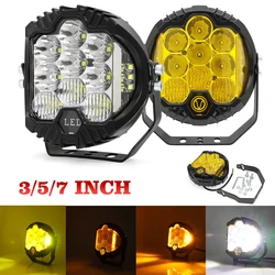 3 5 7 inch Adjustable LED White/Yellow Headlights Car Light Rear Lamps For Motor Truck BUS ATV UTV Super Bright Running Lights
