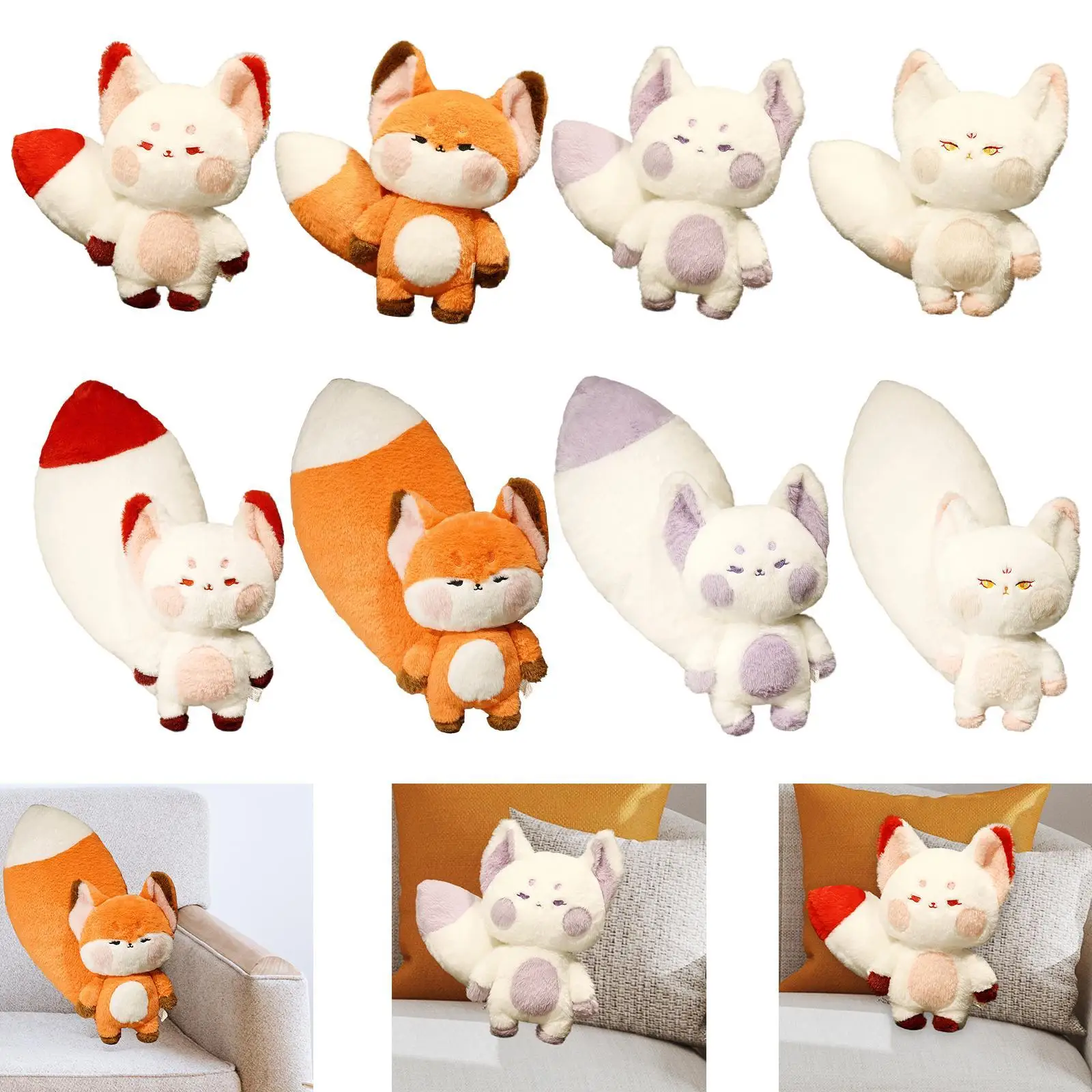 Foxes Stuffed Animal Cute Plush Foxes Doll Soft Collectible Lovely Plush Foxes Foxes Plush Toy for Teens Birthday Gifts Adults