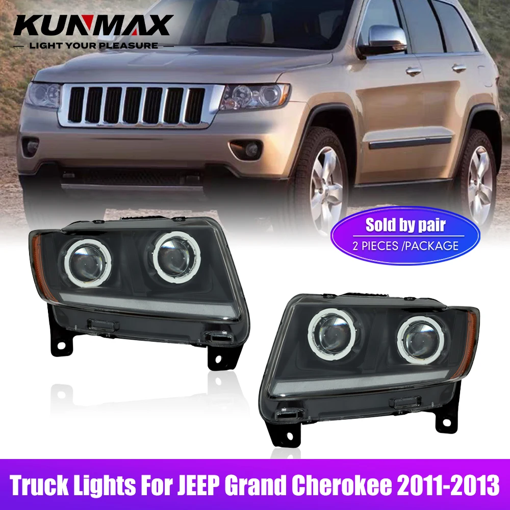 For Jeep Grand Cherokee 2011-2013 LED Truck Lights Projector Car Headlight Assembly Front Headlamp DRL Turning Signal Front Lamp