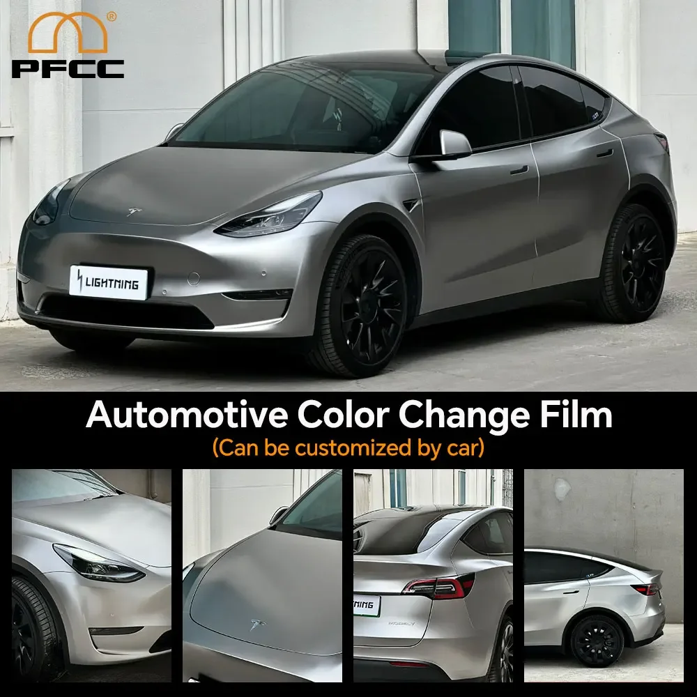 PFCC Car Color Changing Film For Tesla Model 3 2017-23 PVC Decal Anti-Scratch Vinyl Film Auto Body Color Change Cars Accessories