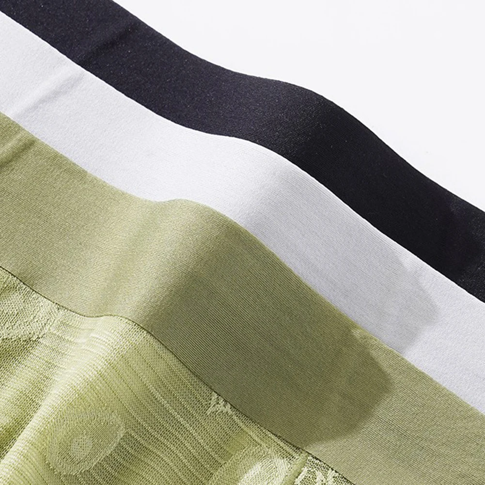 

Fashion Fruit Printed Men Thin Ice Silk Briefs Underwear U Convex Pouch Transparent Jacquard Casual Soft Panties