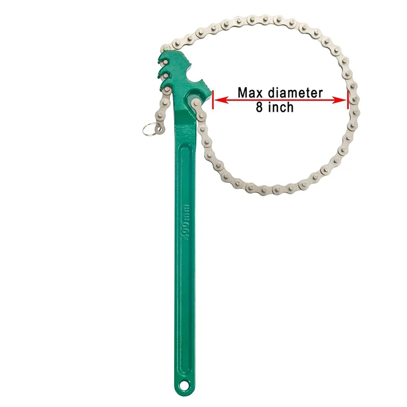 B50C Sturdy Adjustable Heavy Duty Ratchet Chain Oil Filter Wrench Reversible Chain Style Pipe Mount Wrench 16 Inch