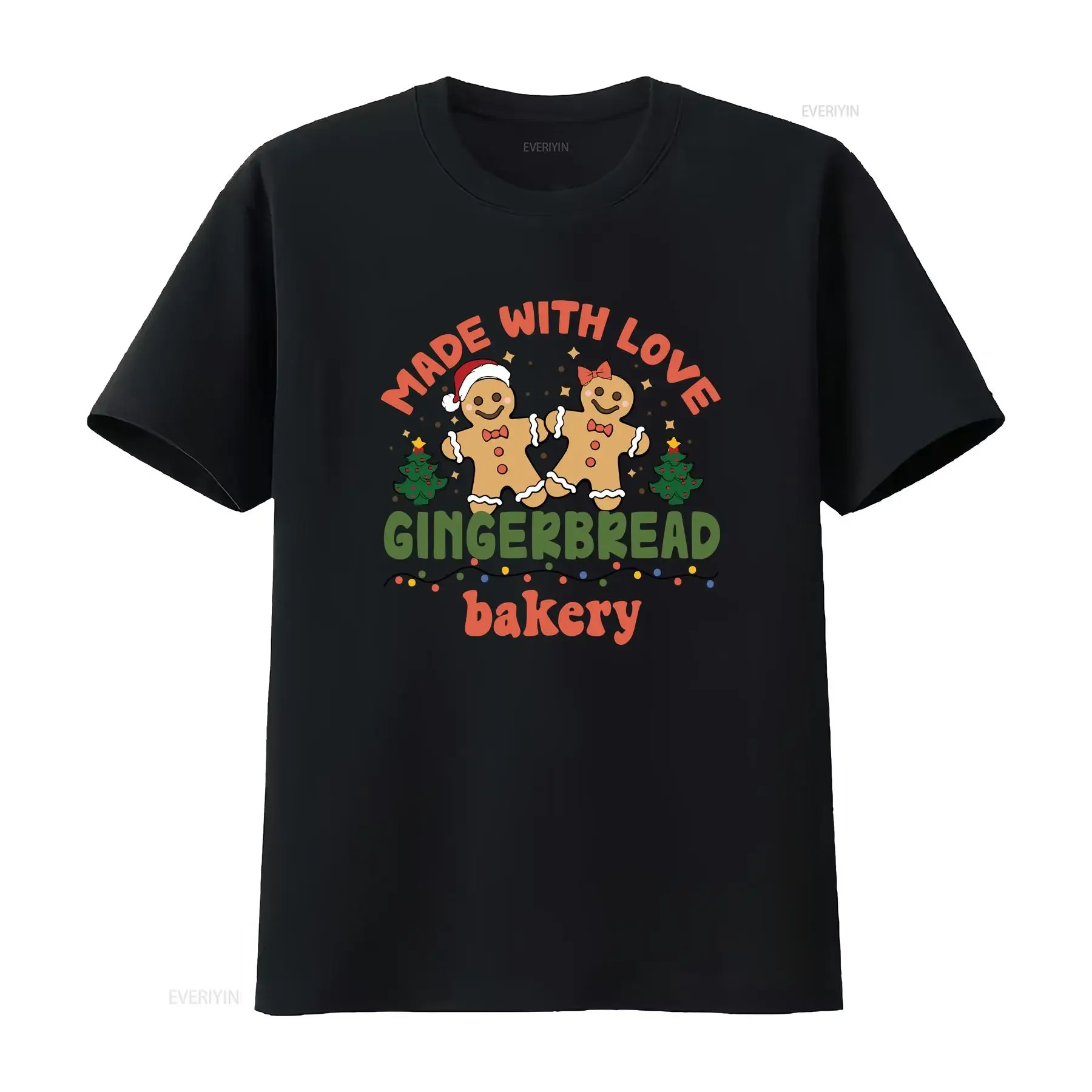 Made with Love Gingerbread Bakery Retro Vintage Print T Shirt Winter Wonderland Secret Santa Christmas Holiday vintage Washed
