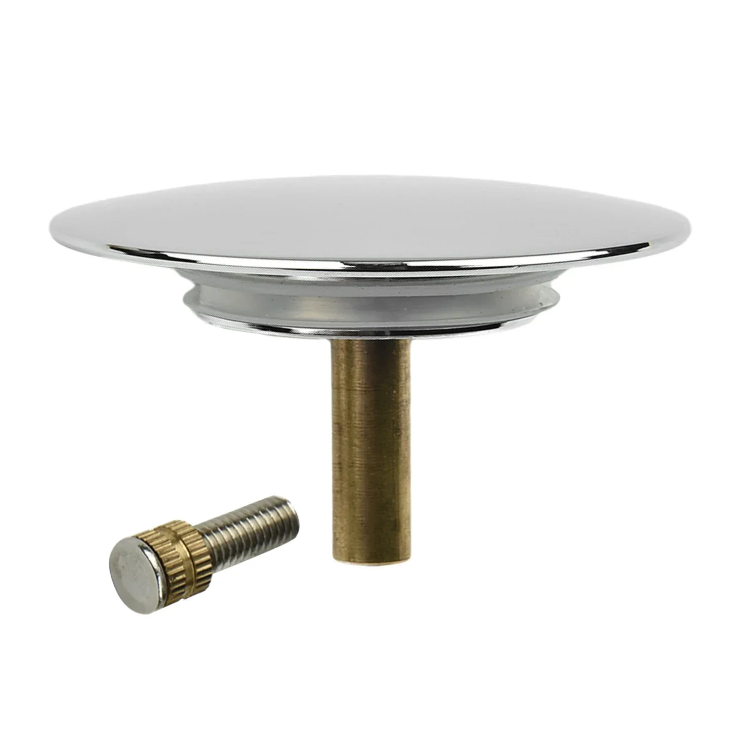 Practical Bath Basin Waste Stopper Plug, Adjustable Height Design Stainless Steel + Brass Construction, Easy Installation