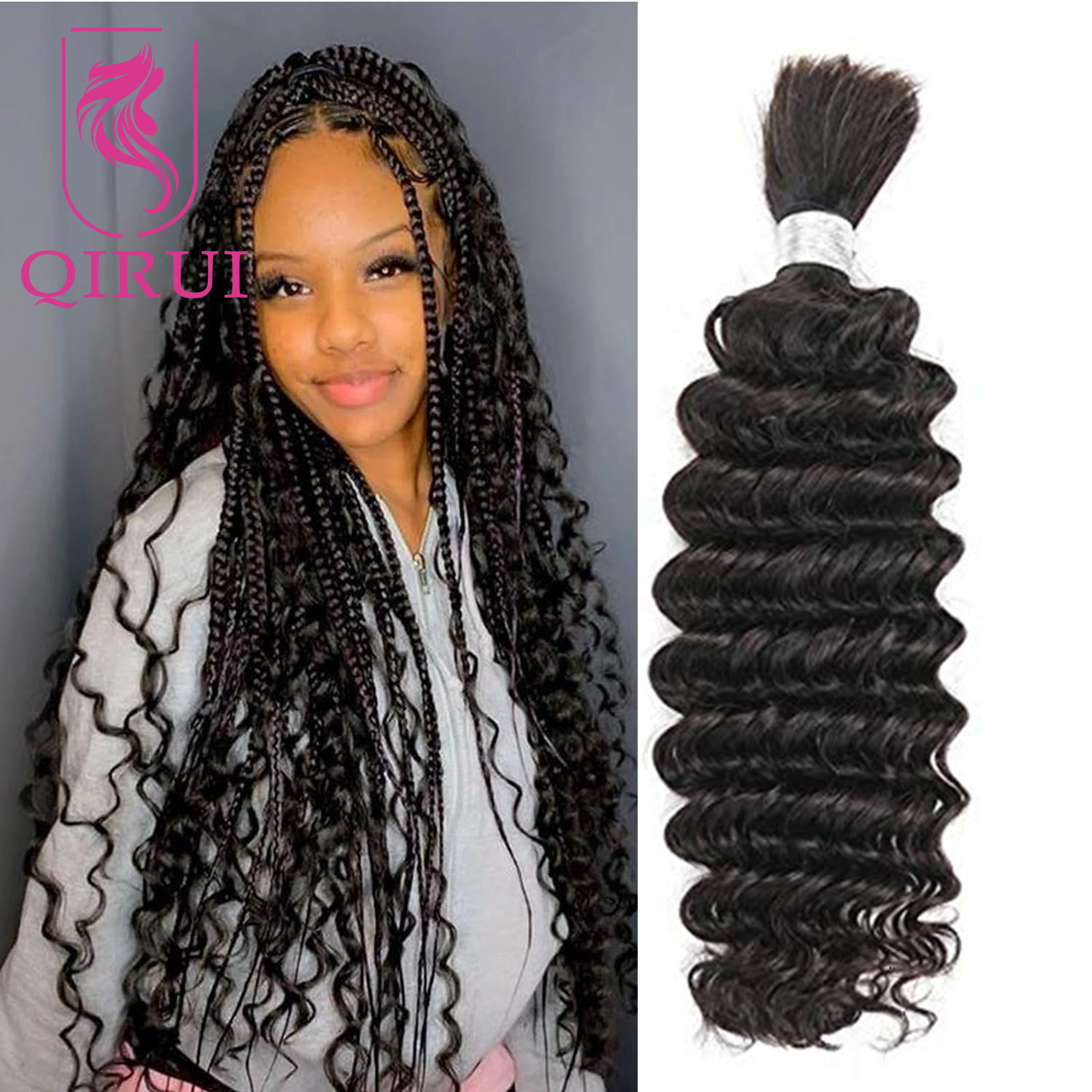 

Unprocessed Kinky Curly Human Hair Bulk for Braiding Indian Micro Braids Hair No Weft Remy Braids Hair Extension 100g 1Bundle