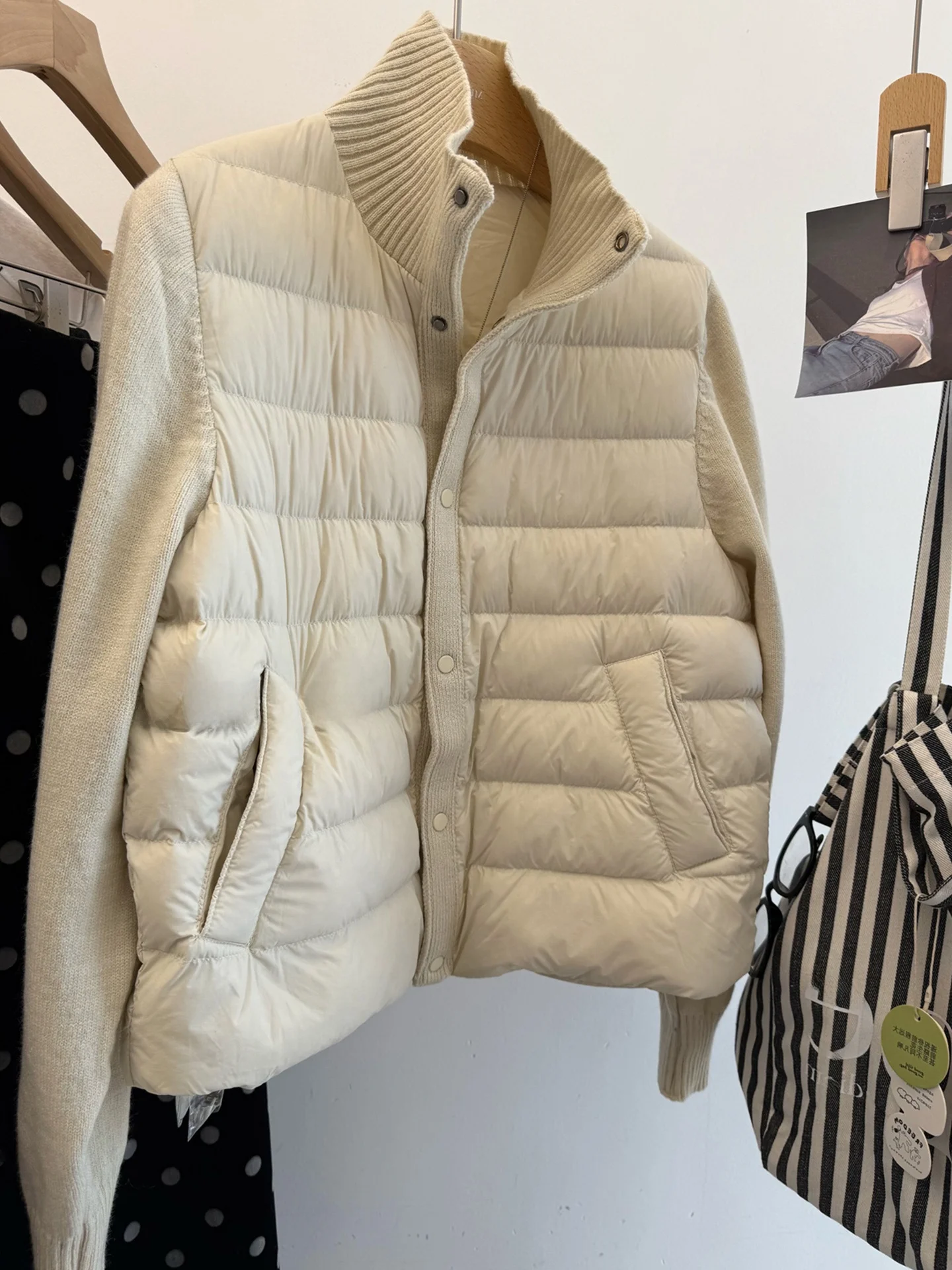 

Корейское зимнее пальто для повседневной носки с длинными рукавами, вязаное, в стиле пэчворк, на одной пуговице, универсальное, повседневное, свободного кроя, женское пальто