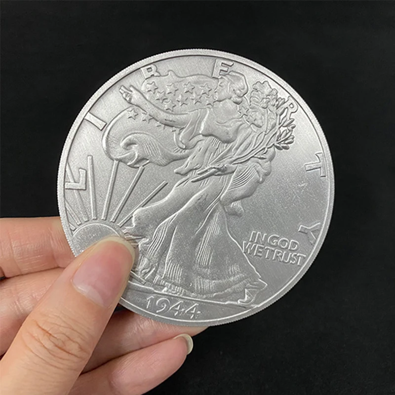 

1pc Walking Liberty Half Dollar 7.3cm Coin Magic Tricks Coin Penetrate Illusion Stage Magic Magia Magie Magicians Prop Copy Coin
