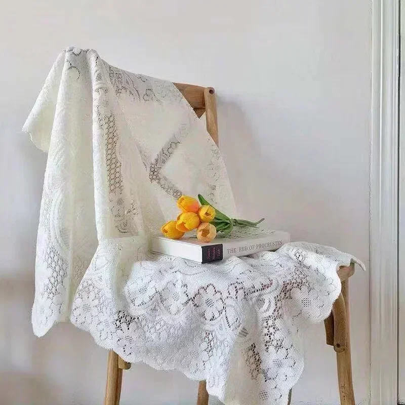 

Lace tablecloth, white bedside row frame, coffee table with cover cloth, small fresh square stall tablecloth T5Y3562