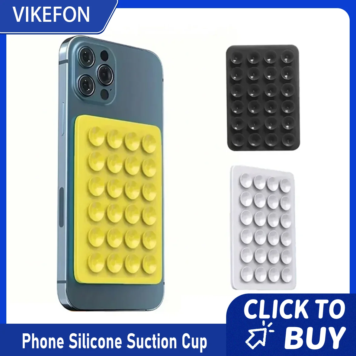 

Silicone Suction Phone Holder Mat Multifunctional Suction Cup Wall Stand Square Anti-Slip Single-Sided Case Mount Back Sticker
