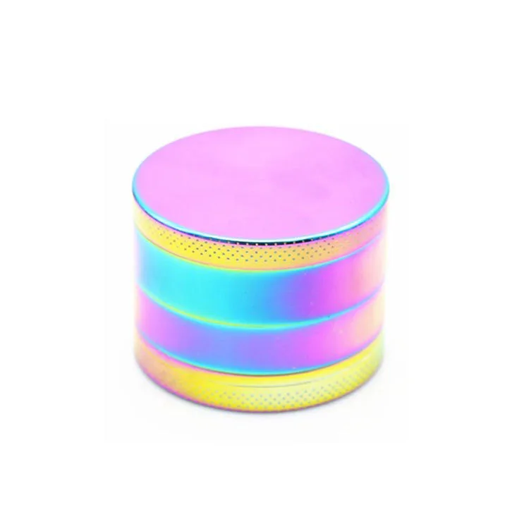 40mm Herb Metal Grinder 4-layer Iridescent Tobacco Grinder Spice Miller Crusher Zinc Alloy Smoke Accessories Nano Paint Surface