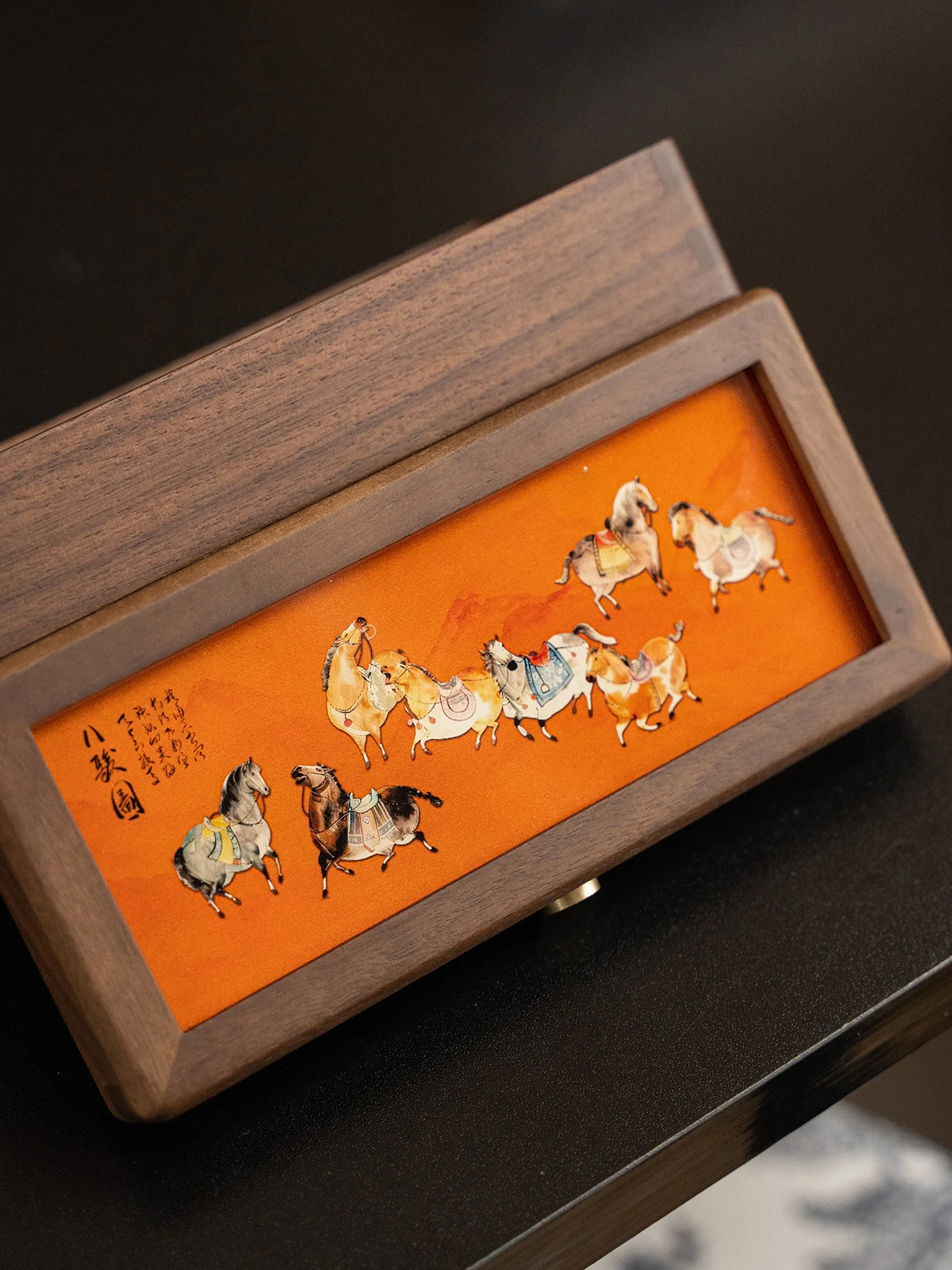 

Ele Long Pearl Nelace Storage Box Jewelry Box Wooden Rectangle Design High End Luxury Jewelry Storage Case for Pearls