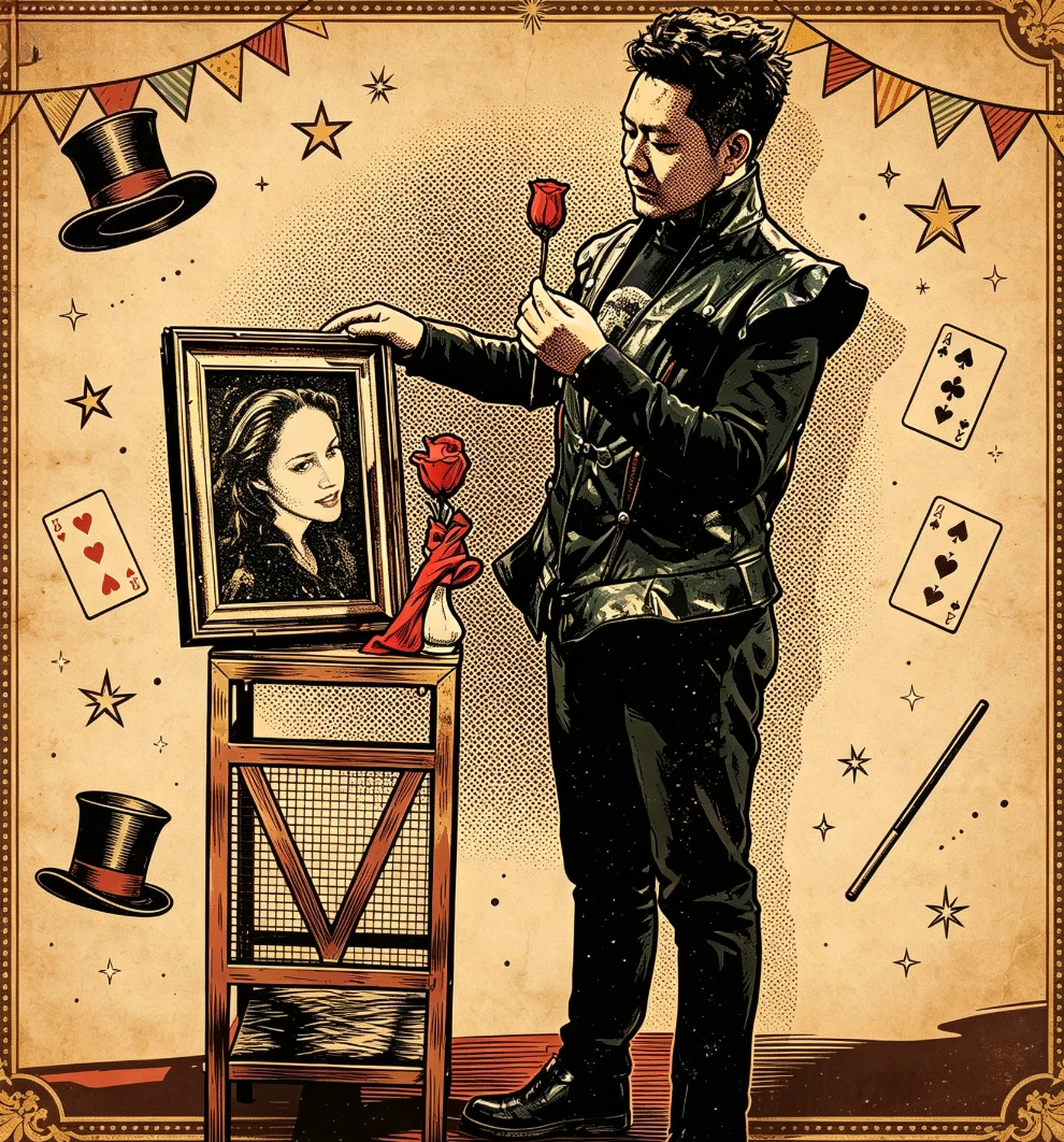 Portrait to Newspaper Magic Trick Instant Frame Transformation Stage Illusion Gimmick Prop Professional Magician Sleight Magic