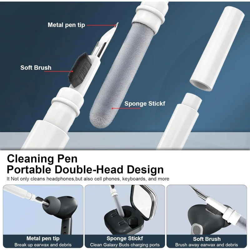 for AirPods Pro 3 Leather Case with Cleaner Kit [Front LED Visible] Protective Cover for AirPods 4 Pro 3 Wireless Earphone