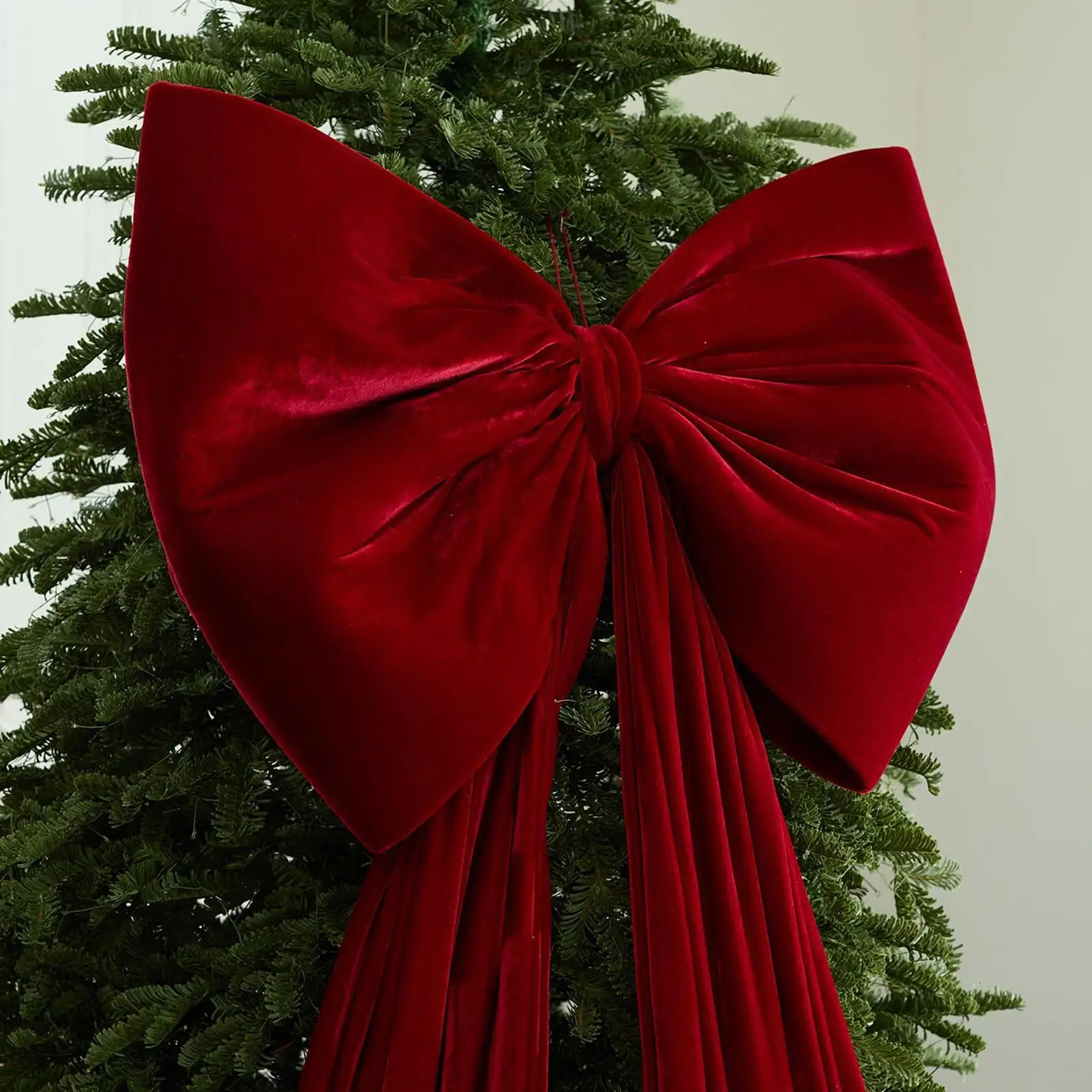 

Супер большой рождественский бант, кулон, бархатная рождественская елка, подвеска с бантом, украшения для домашнего декора, подарки на Новый год, украшение