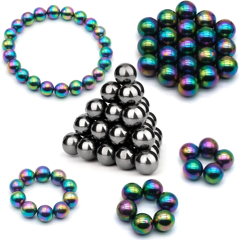 Factory Outlet Colorful Black Polishing Ball Therapy Magnetic Bracelet Bead Palm Stone Health Care Magnetic Game Men Jewelry DIY