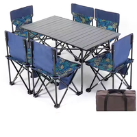 Hot Sell 1 Table and 2-4-6 Chair Camping Outdoor Dinner Multi-functional Portable Lightweight Folding Table and Chair Set
