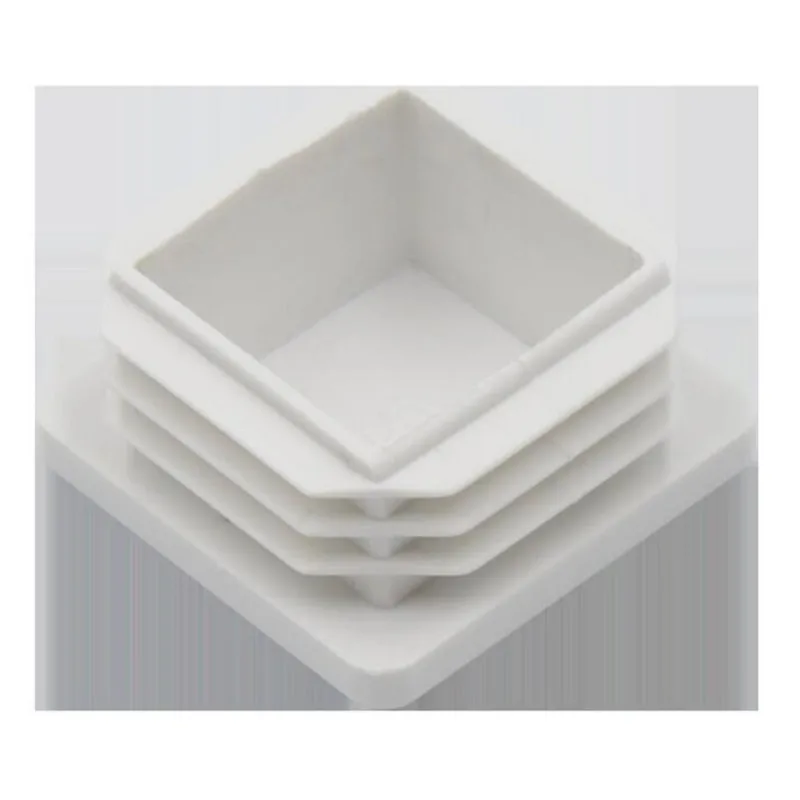 4pcs White Plastic Square chair table feet cap Pipe Tube Blanking End Caps Insert Furniture Leg Plug decorative dust cover