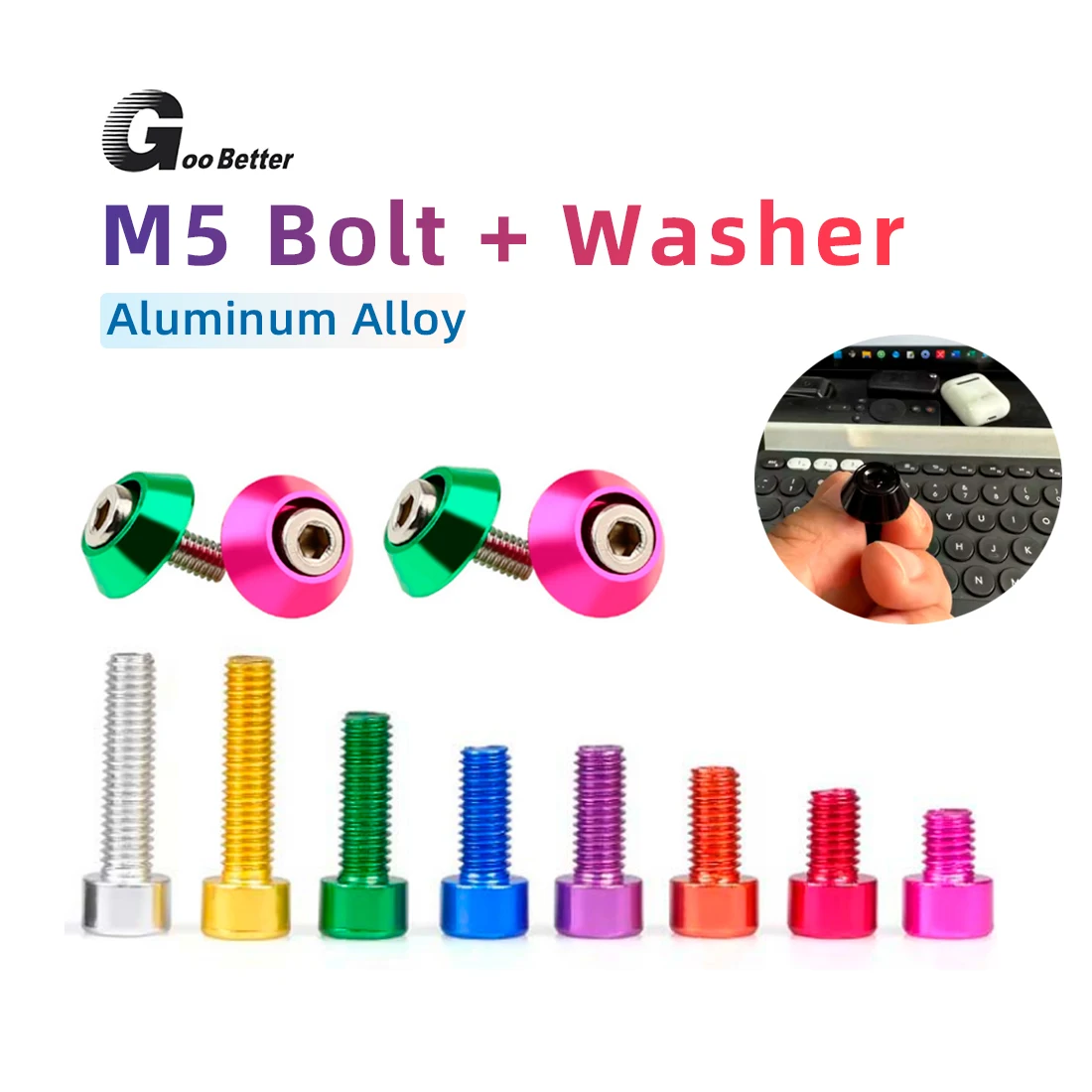 

5pcs Bicycle Bottle Cage Screws m5 Ultra-Light Aluminum Holder Bolts MTB Road Bicycle Accessories 10 Colors Screw + Nut