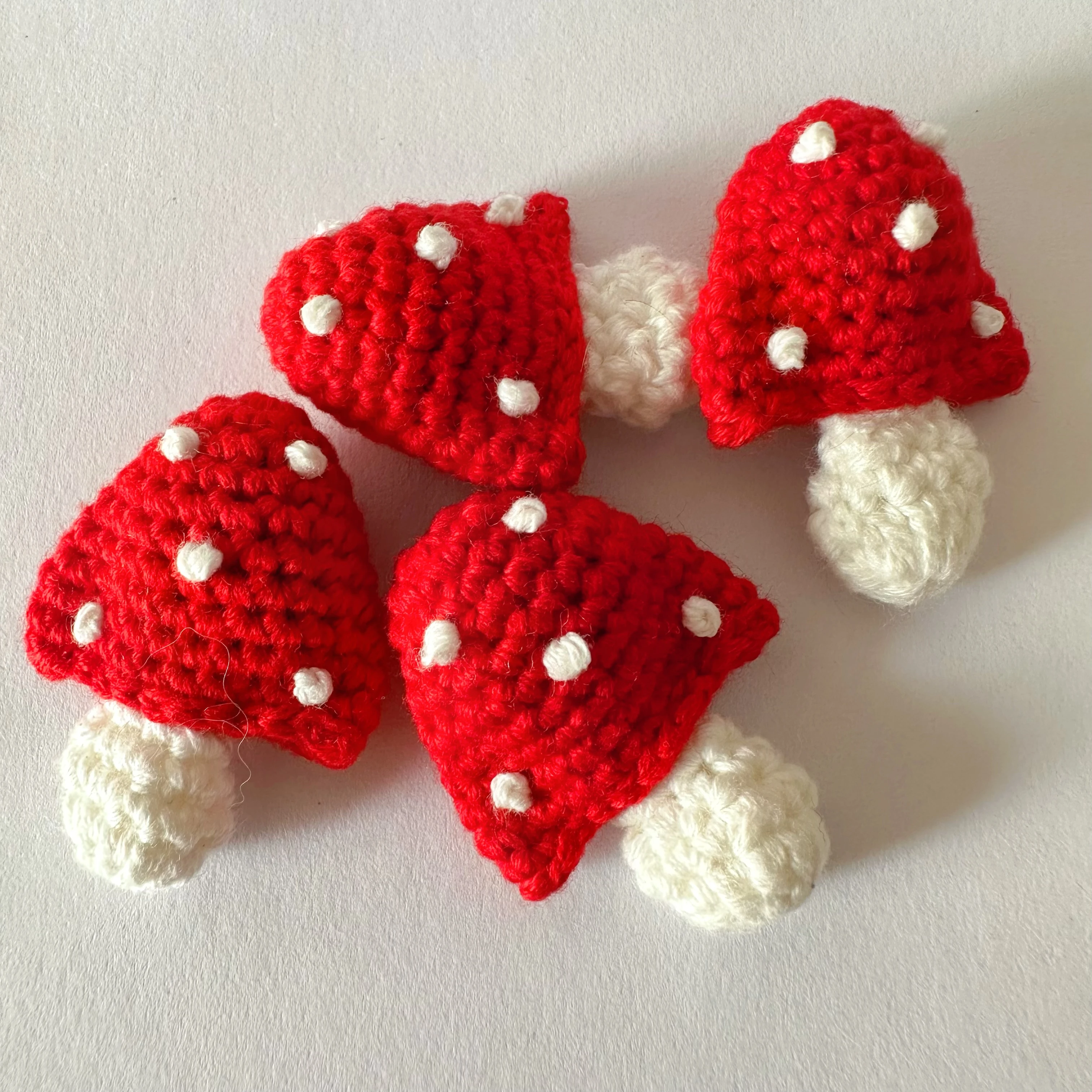 Handmade Wool Crochet Red White Mushroom Hair Accessories Children Hats Scarf Clothes Socks Cartoon DIY Decoration Accessories