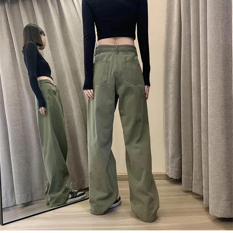 Black Jeans Women Female Cotton New Oversize Harajuku High Street Womens Vintage Straight Denim Mom Pants Baggy Trouser