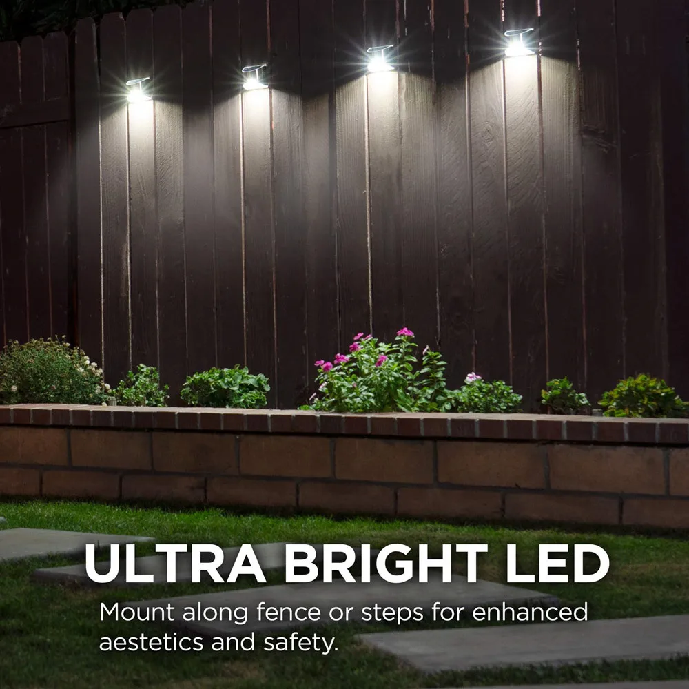 พลังงานแสงอาทิตย์สแตนเลสไฟรั้วกลางแจ้ง LED Patio Garden Landscape Wall Light IP65 บ้านประตูด้านนอกแผงพลังงานแสงอาทิตย์โคมไฟซักผ้า