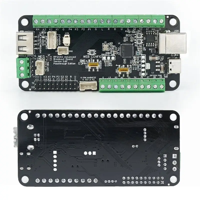 A33T GP2040 RP2040 Advanced Breakout Board USB Passthrough DIY Fighting Stick for Arcade Hit Box Compatible PC for PS4