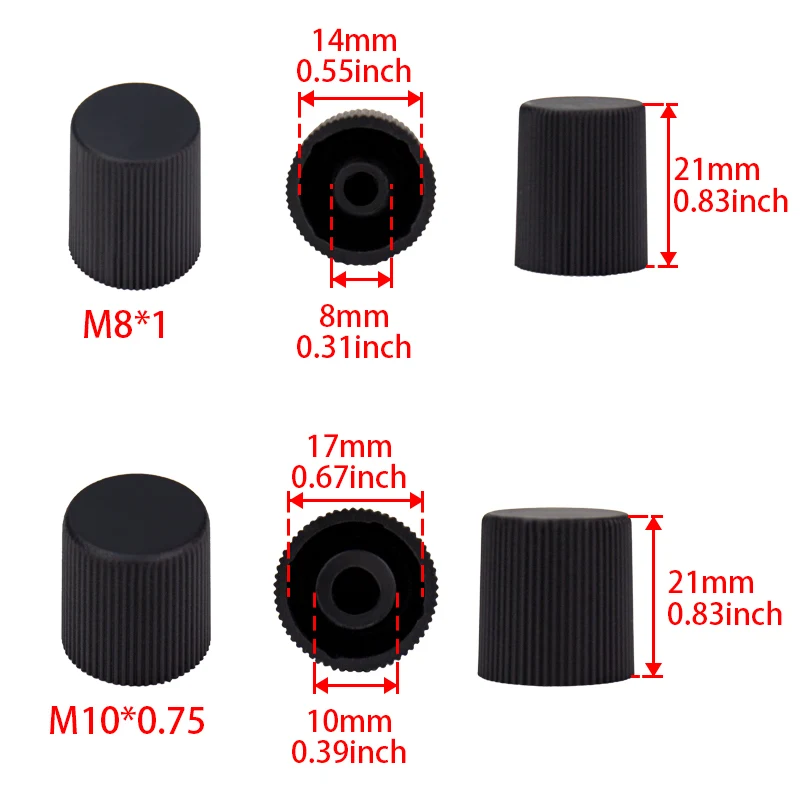 5 pairs,M8x1 M10x0.75 A/C Service Valve Retrofit Adapter Cap Replacement for Buick
