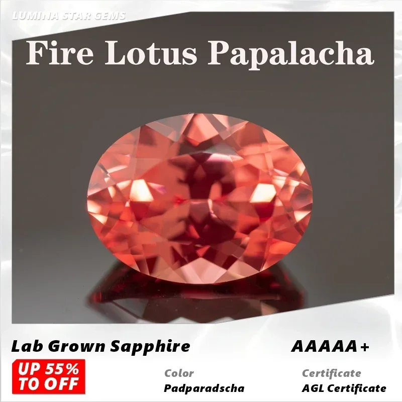 

L-Lab выращенный Padparadscha огненный цвет лотоса овальной формы усовершенствованные подвески ювелирные изделия кольца изготовление сережек с сертификатом AGL