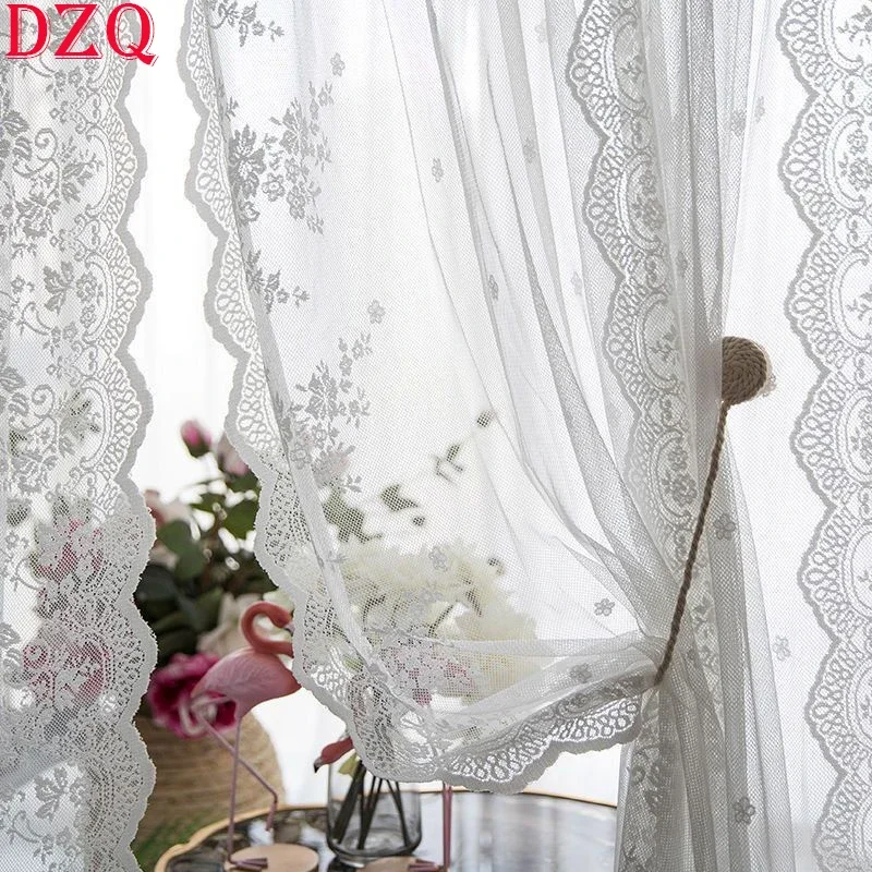 الفرنسية أنيقة الأبيض تول الستائر غرفة المعيشة الجانب الدانتيل الستائر لشرفة الزفاف الستائر # أ265 #1