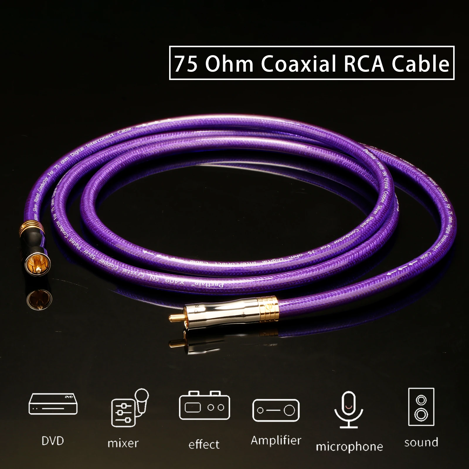

Preffai 75ohm Digital Coaxial Cable RCA Cable Stereo TV Audio Speaker Wire DAC Cable Self-locking Amplifier Decoder Line