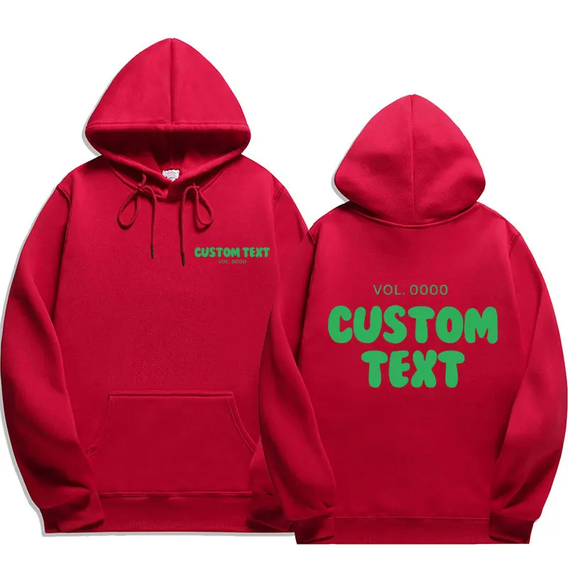 2024 Custom text Hoodies Men Fashion Long Sleeve Sweatshirts men Cool Casual Harajuku Streetwear Pullovers y2k